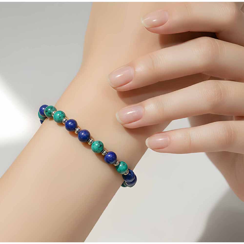 Two Tone Blue Beaded Bracelet