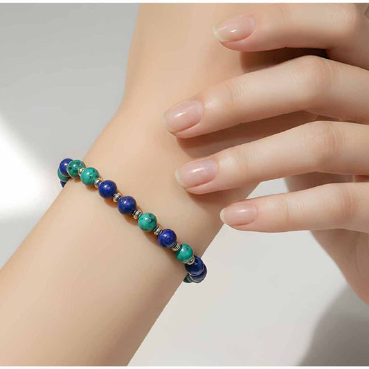 Two Tone Blue Beaded Bracelet