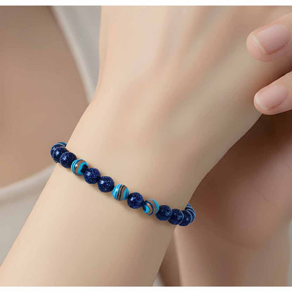 Goldstone & Blue Agate Bracelet