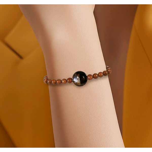 Goldstone & Glass Bracelet