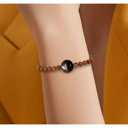 Goldstone & Glass Bracelet