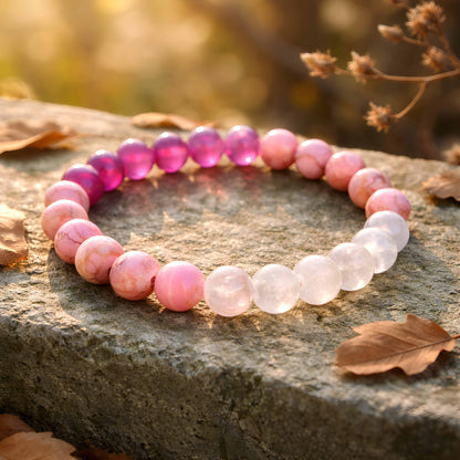 Pink Stone Beaded Bracelet