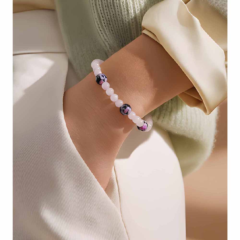Pink Stone Beaded Bracelet