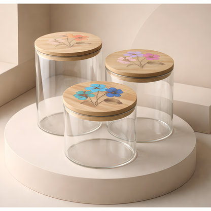 Set of 3 Glass Storage Jars