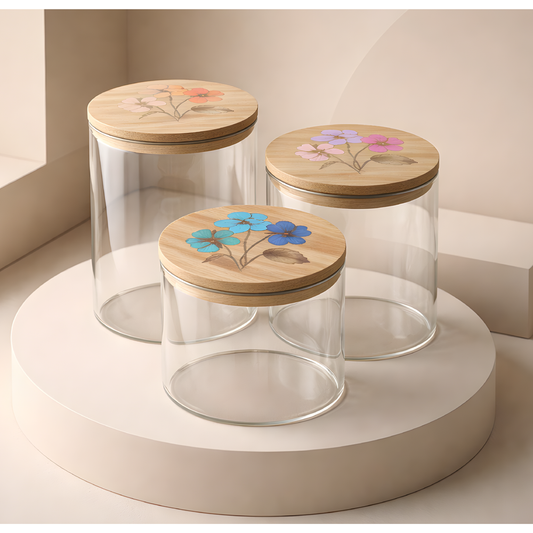 Set of 3 Glass Storage Jars