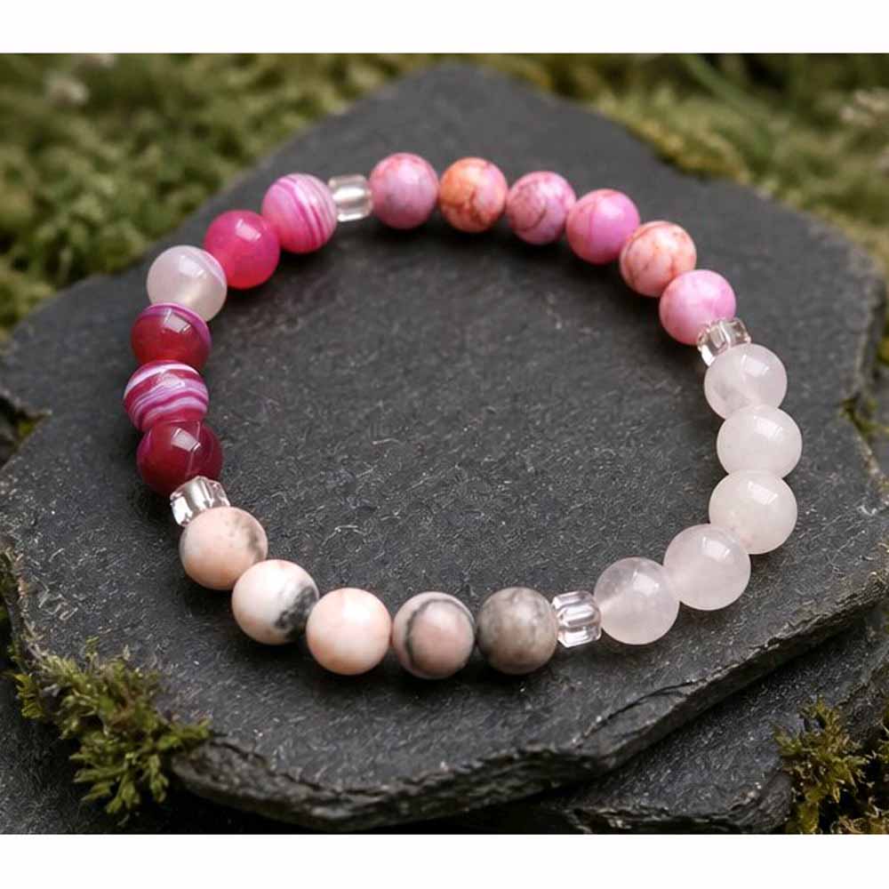 Mixed Pink Stones Bracelet