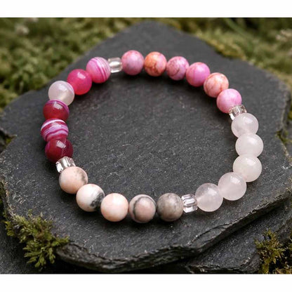 Mixed Pink Stones Bracelet