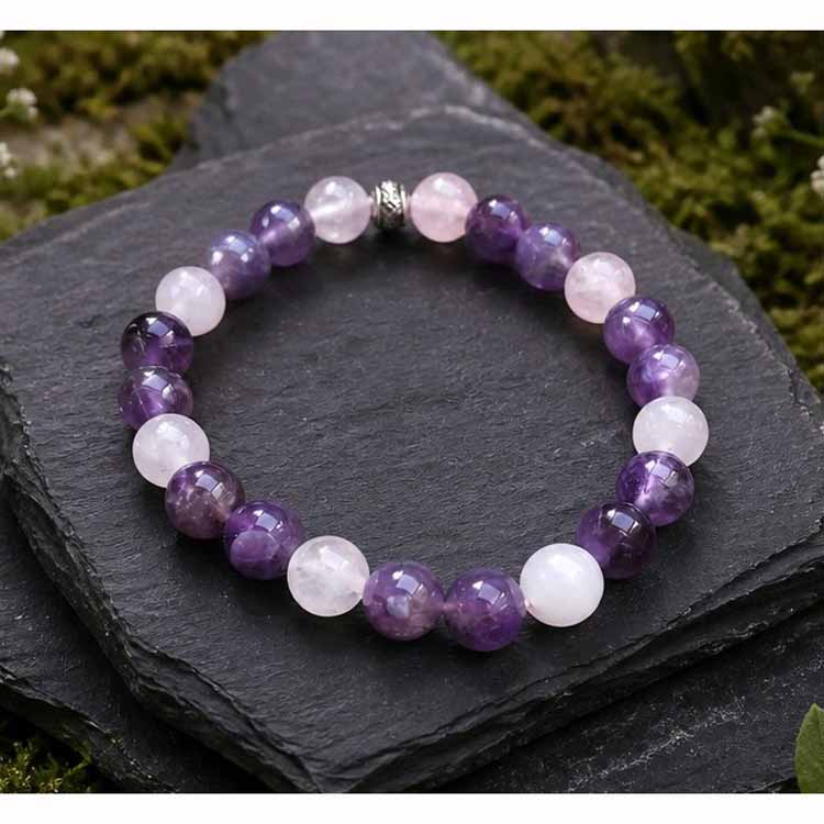 Amethyst and Rose Quartz Bracelet