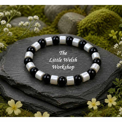 Black and White Beaded Bracelet