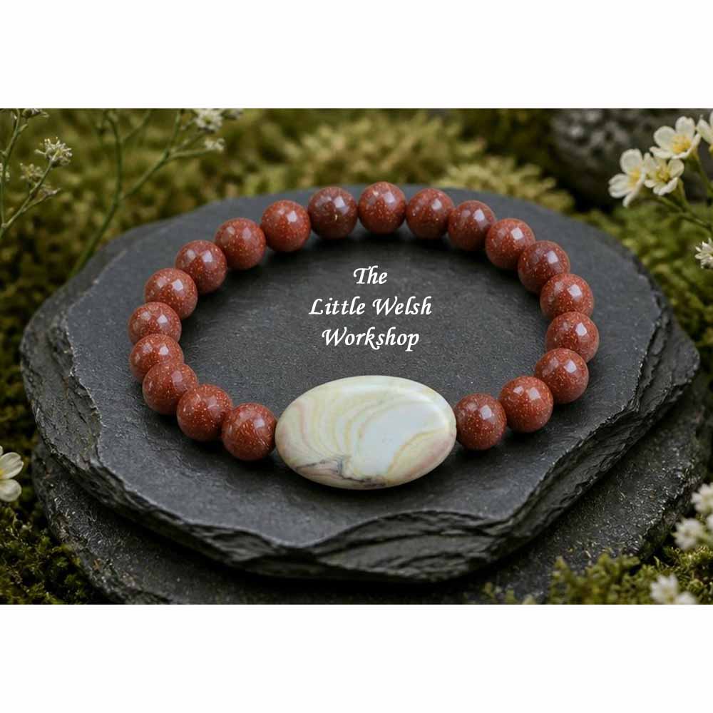 Goldstone & Jasper Bracelet