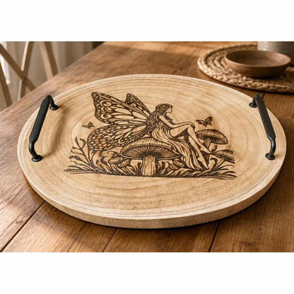 Large Wooden Tray - Fairy on Toadstool