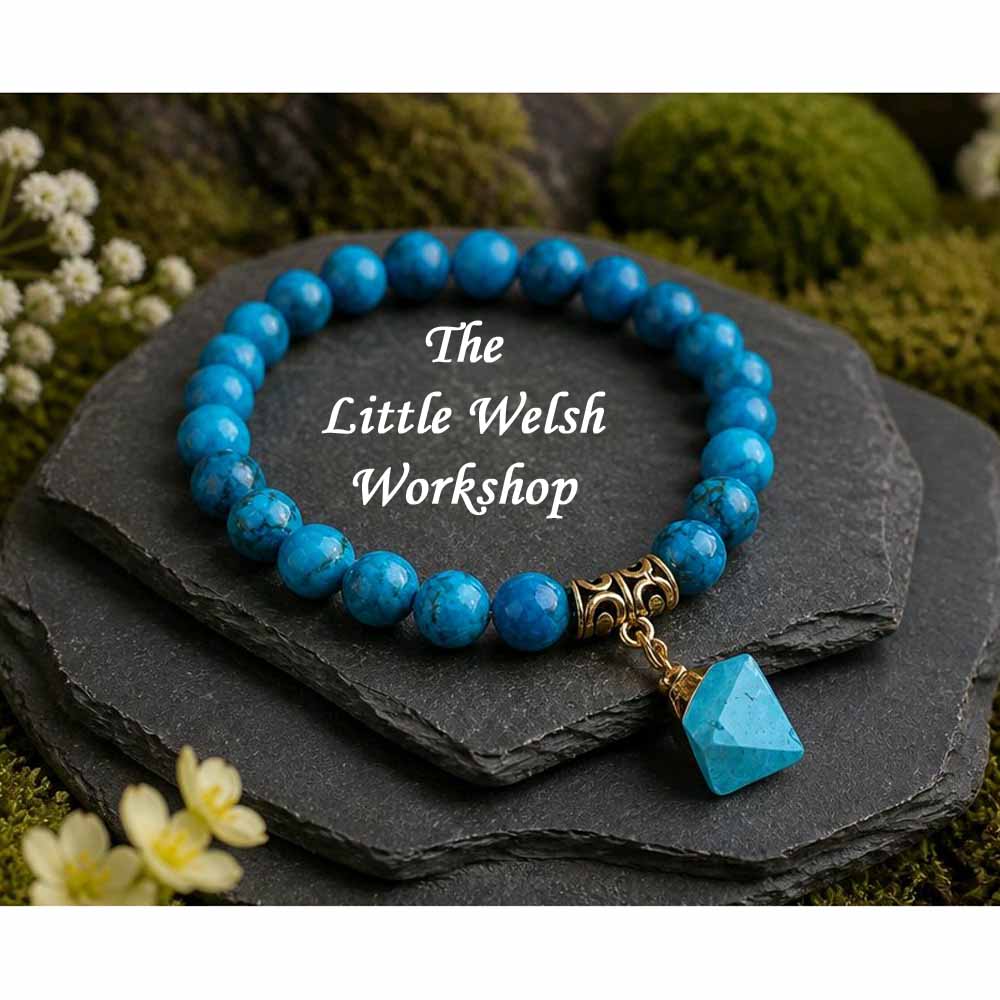 Blue Marble Agate & Quartz Bracelet