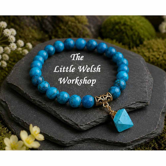Blue Marble Agate & Quartz Bracelet