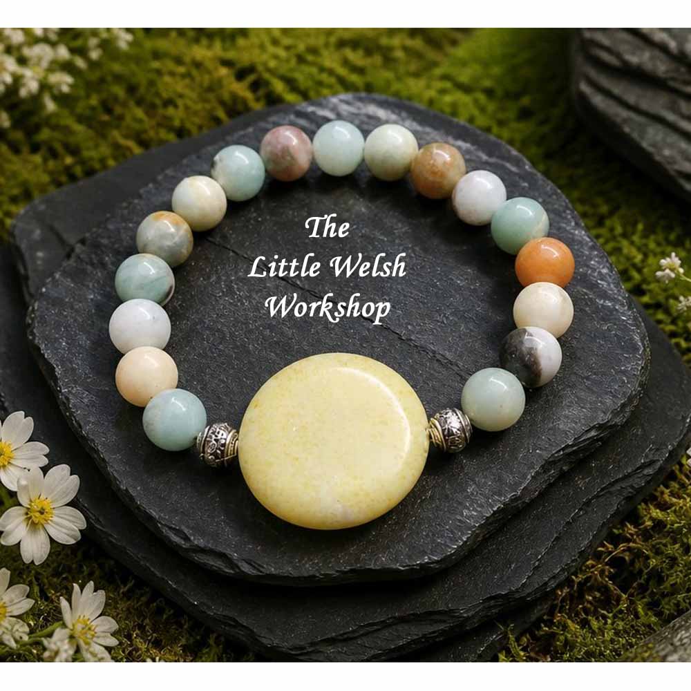 Olive Jade & Agate Bracelet