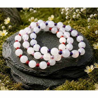 Set of 3 White Jade Stacking Bracelets