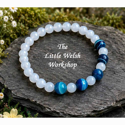Blue and White Stone Bracelet