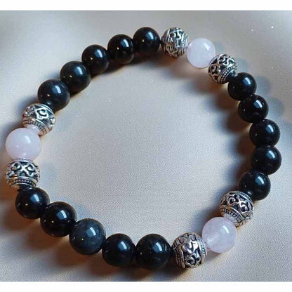 Obsidian & Rose Quartz Bracelet