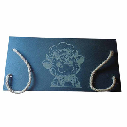 Slate Serving Platter:  Highland Cow
