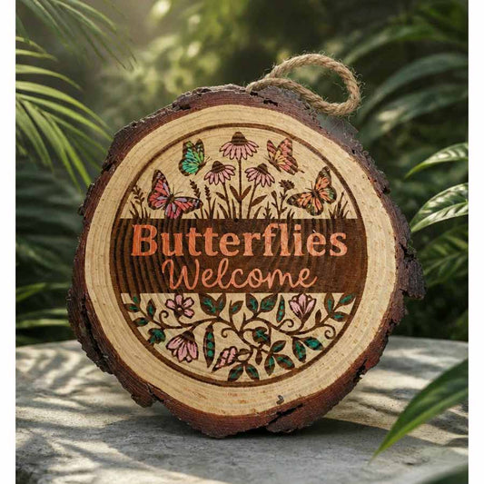 Butterflies Welcome Garden Sign (21cm)