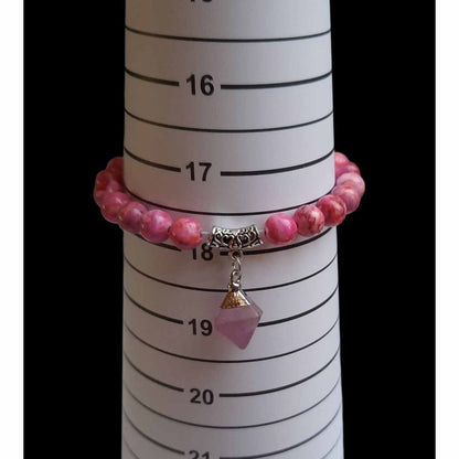 Pink Stone Beaded Bracelet