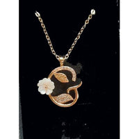 Initial Necklaces with Ivory Coloured Flower