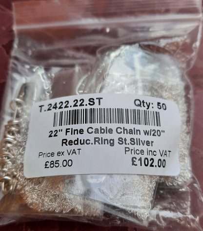 50x 22" Fine Silver Chains