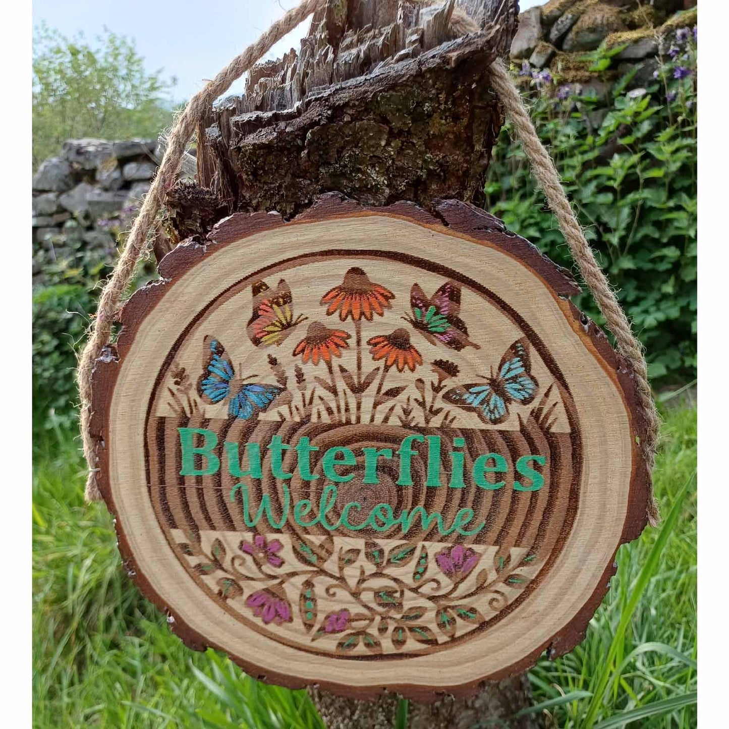 Butterflies Welcome Garden Sign