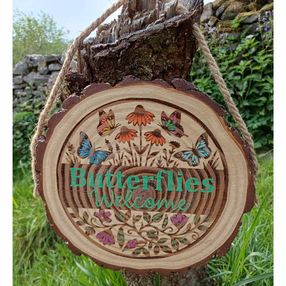 Butterflies Welcome Garden Sign