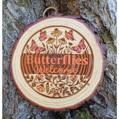 Butterflies Welcome -  Garden Sign