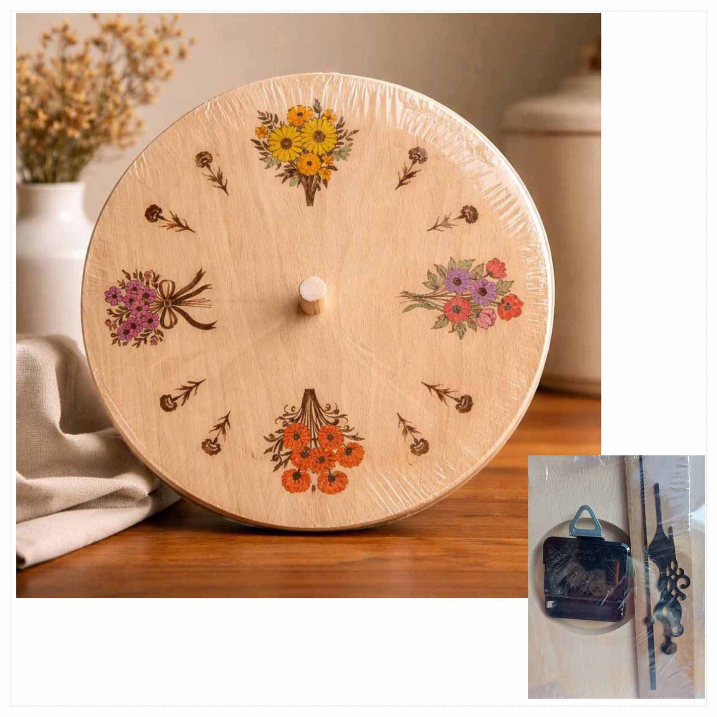Clock: Floral designs