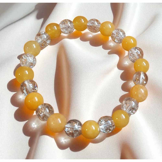 Yellow Agate & Glass Bracelet