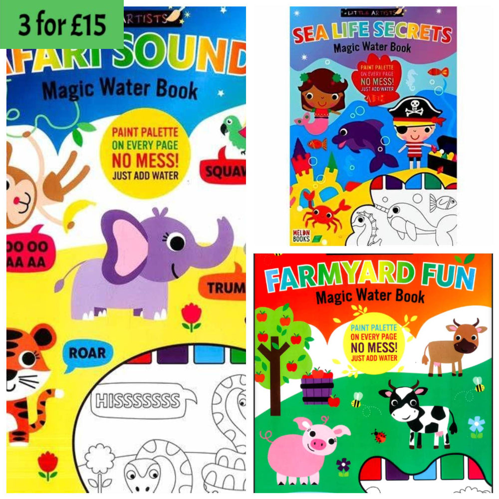 Magic Water Painting Books (Set of 3)