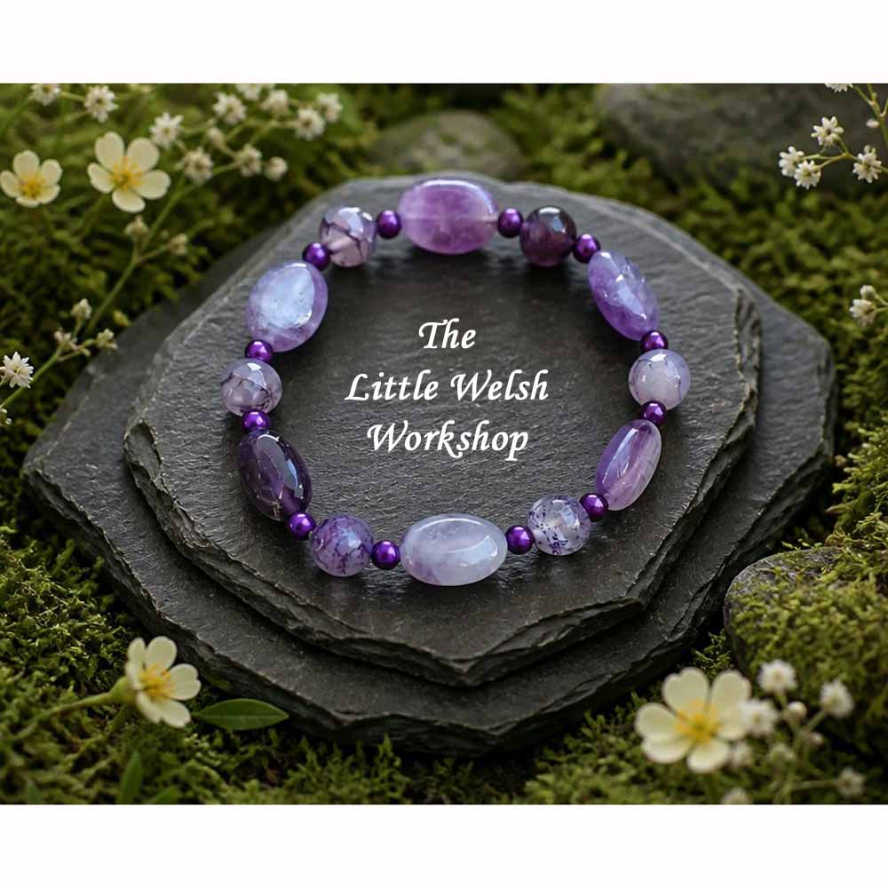 Amethyst & Dragons Vein Bracelet