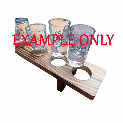 Shot Glasses Set in Wooden Holder - Medieval Designs