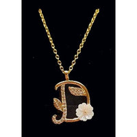 Initial Necklaces with Ivory Coloured Flower