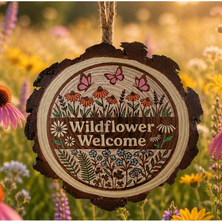 Wildflower Welcome Garden Sign