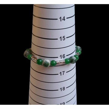 Silver & Green Stone Bracelet