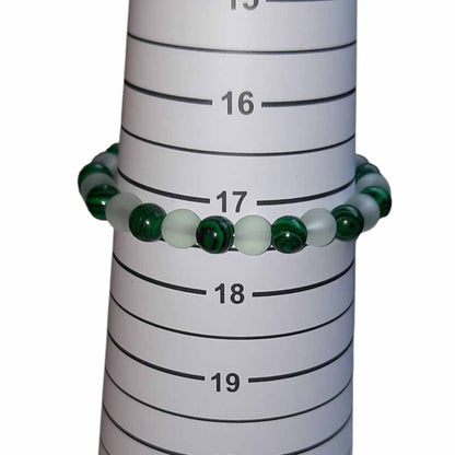 Green & White Beaded Bracelet