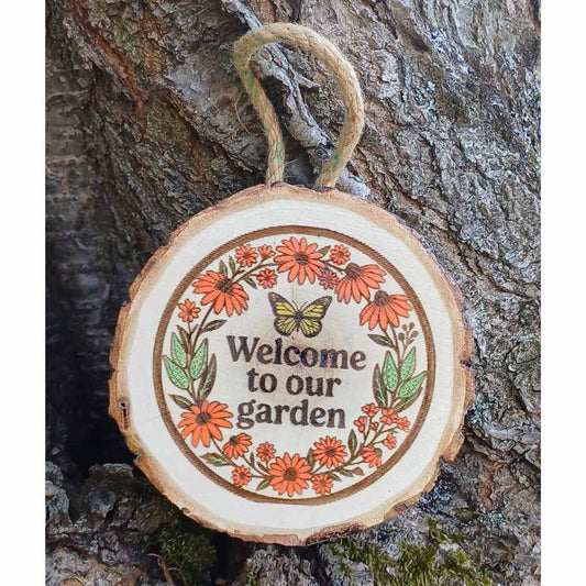 Welcome to Our Garden Sign (14cm)