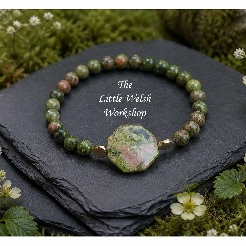 Unakite Beaded Bracelet