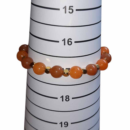 Orange & Gold Beaded Bracelet