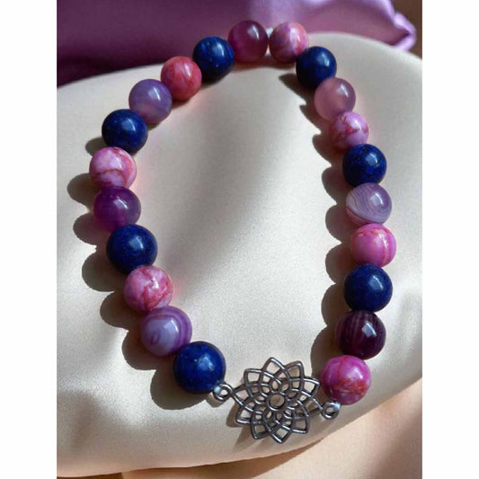 Stone Bracelet - Pink, Mauve, Blue
