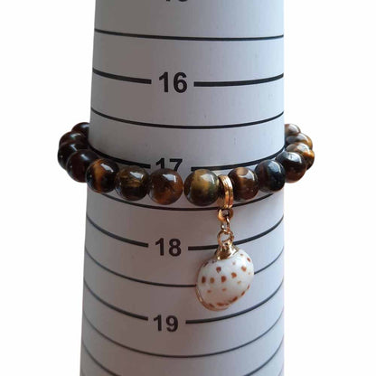 Tiger Eye & Seashell Bracelet