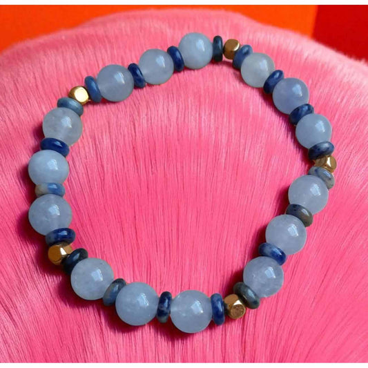 Blue Stone Beaded Bracelet