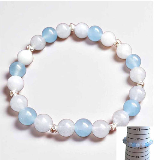 Two Tone Blue Stone Beaded Bracelet