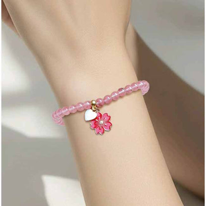 Cherry Quartz Charm Bracelet