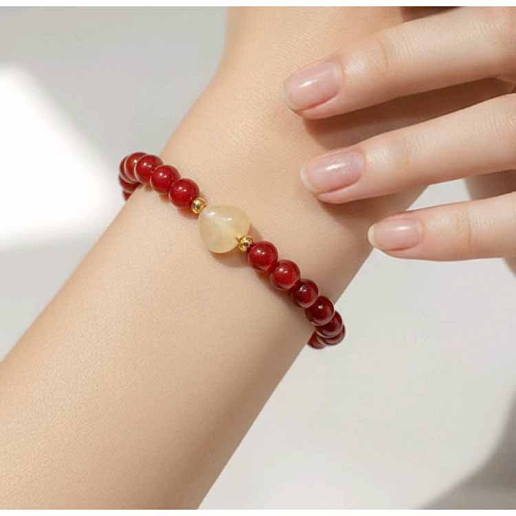 Carnelian & Agate Beaded Bracelet