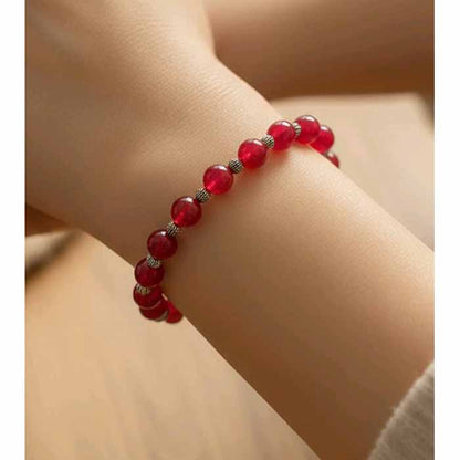 Faceted Red Jade Bracelet