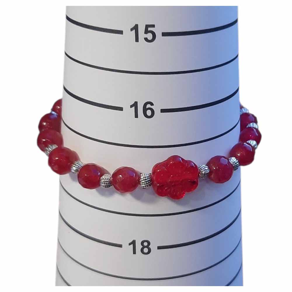 Red Jade & Czech Glass Bracelet