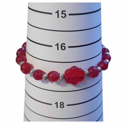 Red Jade & Czech Glass Bracelet